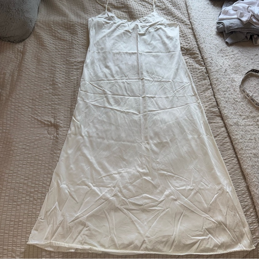 Vintage Vanity Fair Ivory Long Satin Slip small